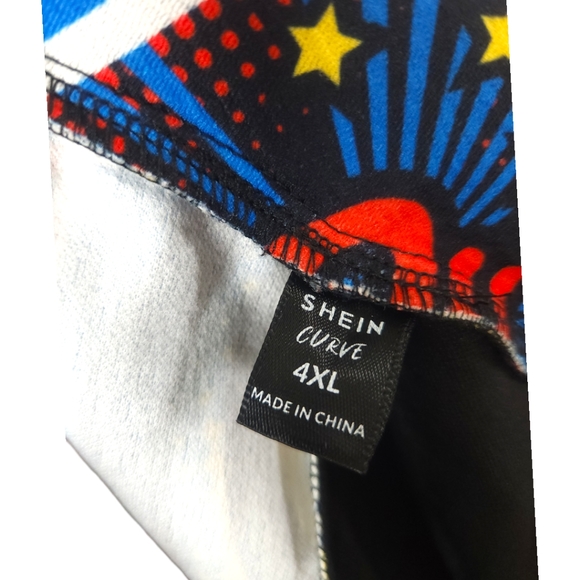 Shein Curve Zip Up Comic Print Pencil Mini Skirt - Picture 5 of 8